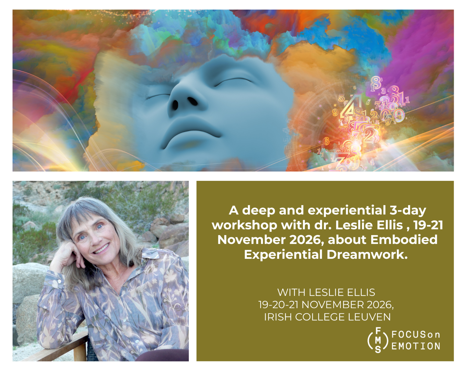 We verwelkomen Dr. Leslie Ellis voor een 3-daagse workshop over dromen!