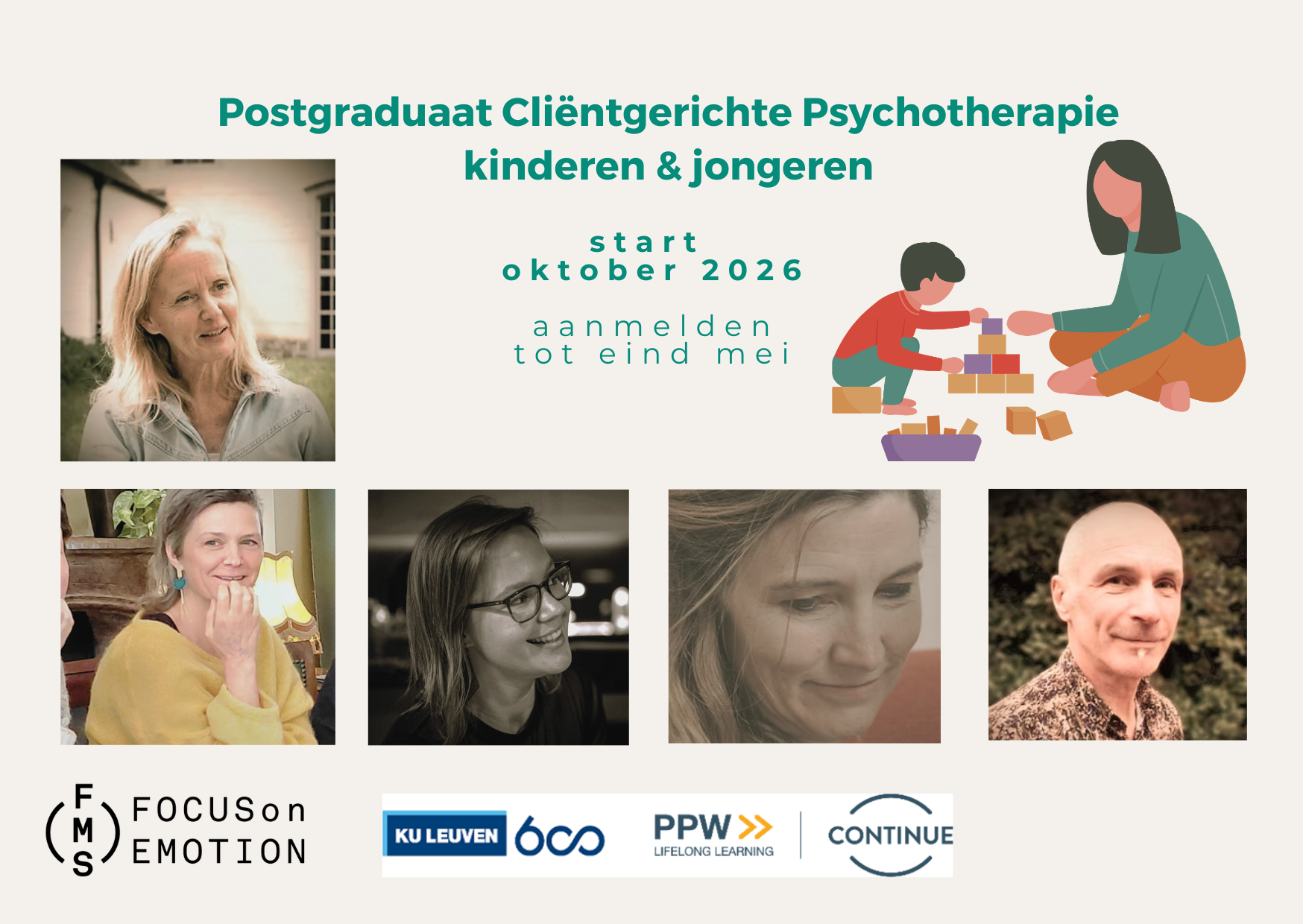Deadline aanmelding Postgraduaat voor kinderen en jongeren.